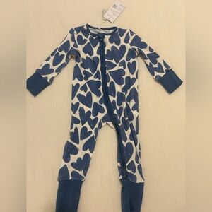 MORI Blue Heart Print Kids One Piece